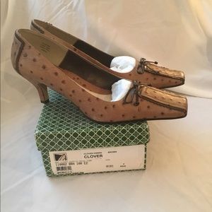 J. Renee Clover Ostrich Skin Print Pumps